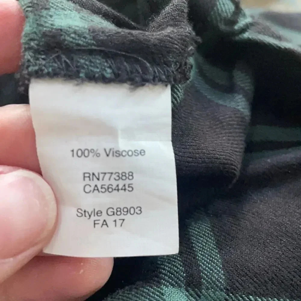 Madewell Wrap-Front Shirt in Palma Plaid Long sleeved Navy & green Size XS - Picture 11 of 11